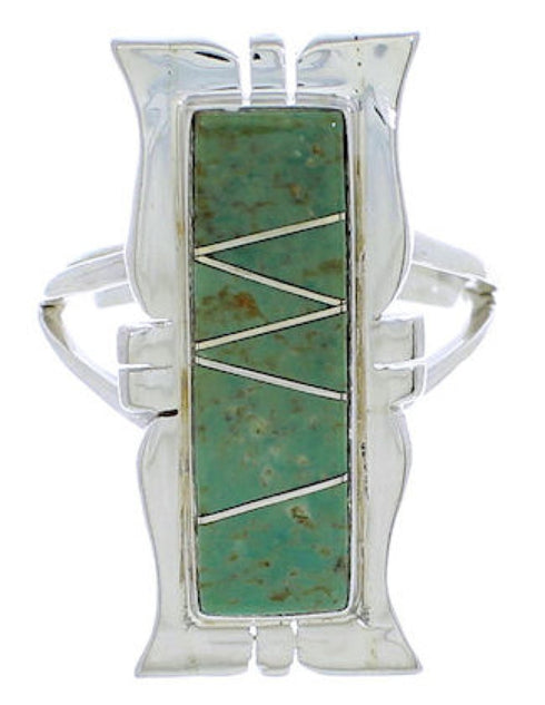 Southwestern Turquoise Jewelry Silver Ring Size 5-1/4 MX23559